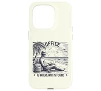 Playa Oficina WiFi Digital Nomad Laptop Carcasa para iPhone 15 Pro