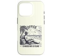 Playa Oficina WiFi Digital Nomad Laptop Carcasa para iPhone 16 Pro