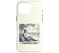 Playa Oficina WiFi Digital Nomad Laptop Carcasa para iPhone 16 Pro MAX