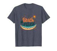 Playa por Favor: Tropical Summer Vibes Graphic, Hawaianos Camiseta, Hombre, Azul Jaspeado, 5XL