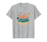 Playa por Favor: Tropical Summer Vibes Graphic, Hawaianos Camiseta, Hombre, Gris Jaspeado, XXL