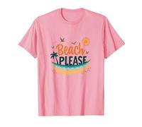 Playa por Favor: Tropical Summer Vibes Graphic, Hawaianos Camiseta, Hombre, Rosado, XL