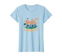 Playa por Favor: Tropical Summer Vibes Graphic, Hawaianos Camiseta, Mujer, Azul Bebé, 3XL