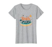 Playa por Favor: Tropical Summer Vibes Graphic, Hawaianos Camiseta, Mujer, Gris Jaspeado, XL