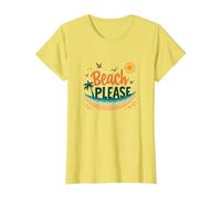 Playa por Favor: Tropical Summer Vibes Graphic, Hawaianos Camiseta, Mujer, Limón, XL