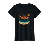 Playa por Favor: Tropical Summer Vibes Graphic, Hawaianos Camiseta, Mujer, Negro, XL