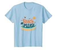 Playa por Favor: Tropical Summer Vibes Graphic, Hawaianos Camiseta, Niños, Azul Bebé, 10 años