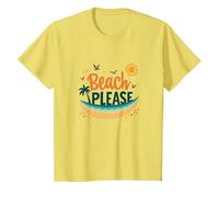Playa por Favor: Tropical Summer Vibes Graphic, Hawaianos Camiseta, Niños, Limón, 8 años