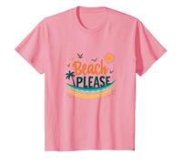 Playa por Favor: Tropical Summer Vibes Graphic, Hawaianos Camiseta, Niños, Rosado, 4 años