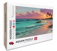 Playa Puzzle Madera, Sunset Puzzle 6000 Piezas Adultos con Compact Box 179x105cm, Rompecabezas Desafiante, DIY Juegos de Rompecabezas Creativos para Hombres Mujeres, Decoración Verano Regalo, 6-8526