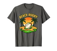 Playa Rugby Tropical Verano Atardecer Rugby Fan Camiseta