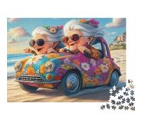 Playa soleada 1000 Piezas Puzzle Coche Retro Papel para Adultos, Rompecabezas de Papel Grueso, decoración Relajante 38x26cm/1000pcs