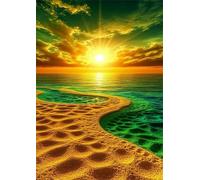 Playa Sunshine Sea - Puzle de 200 Piezas - Rompecabezas DIY Pintura, Entretenimiento Creativo, para Adultos Mayores de 14 años Decoración del Hogar