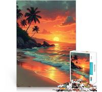 Playa Tropical al Atardecer Puzzle de 1000 Piezas para Adultos Juguetes educativos de Aprendizaje Juegos Familiares Ideas de Regalos 38x26cm