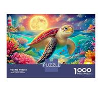 Playa Turtle 1000 Piezas Rompecabezas Imposible DecoracióN Familiar Tortugas y arrecifes de Coral Jigsaw Juegos Educativos para Familiares Y Amigos 38x26cm/1000pcs
