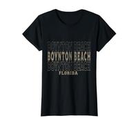 Playa Vintage de Boynton, Florida Camiseta gráfica económica, Mujer, Negro, S