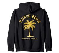 Playa Waikiki, Honolulú, Hawái, islas hawaianas antiguas Sudadera con Capucha