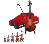 Playable Tiny Violin Figurine, The Worlds Smallest Miniature Musical Instrument with Sound and Sad Music,Dollhouse Accessory or Keychain Charm (5.5in)