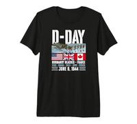 Playas del Día D de Normandía Francia 6 de Junio de 1944 Recordado para Siempre Camiseta Premium