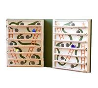 Playbook'd Snakes and Ladders Juego de Mesa, toboganes y escaleras, Juego emergente 3D con Mecanismo de Serpiente Incorporado, Juegos de Mesa de estantería Oculta, Juegos de Mesa (Green)