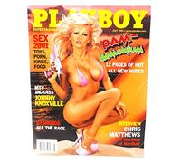 Playboy July 2001 Pamela Anderson on Cover (12-page nude pictorial inside), Chris Matthews Interview, Johnny Knoxville 20 Questions, Brian Aldiss Fiction, Best Surfing, Golden Age of Baseball