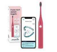 Playbrush Smart One - Cepillo de dientes eléctrico acústico con aplicación inteligente de higiene bucal, control de presión para protección de encías, temporizador, 3 programas de limpieza, 1 cepillo de cabeza, batería de 3 semanas, coral