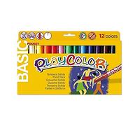 Tempera solida en barra playcolor pocket escolar caja de 12 colores surtidos