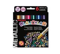 Playcolor Metallic pocket - Tempera sólida - 6 colores surtidos - 10351