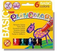 Playcolor témperas sólidas basic one barra estuche de 6 c/surtidos