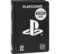 PlayComix - Agenda escolar de 16 meses 2025-2026, tapa dura con adhesivos y contenidos exclusivos de Playstation, medianos o superiores, 12 x 16,5 cm de altura + llavero llavero silbato y bolígrafo