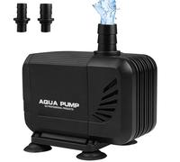 PlayDen Bomba sumergible, 1500 l/h, bomba de agua pequeña para acuario, estanque, 15 W, para jardín, estanque, fuente, con altura de elevación 1,6 m, cable 1,4 m, 2 boquillas de 13 mm/16 mm