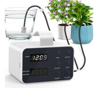 PlayDen Riego automático para interiores, sistema de riego recargable para 15 plantas, temporizador de agua programable, juego de riego por goteo para vacaciones para plantas de interior y balcón