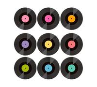 Playentes de la reproducción de Discos, Retro Record Coasters | Music Coasters Record Decoration,Protección del Calor del Soporte de topas clásicas versátiles para Amantes Amigos Amigos