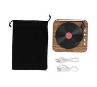 Player Altavoz 360 ° Estereo Vintage Wireless BT Bass Pesado Portable Player de Vinilo Player para recreación al Aire Libre de Deportes (Color de Madera)