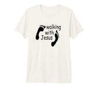 Playera Caminando con jesús, superhéroe Dios Amor Camiseta Premium