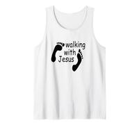 Playera Caminando con jesús, superhéroe Dios Amor Camiseta sin Mangas