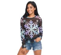 playera de malla para mujer, cuello O, transparente, talla S, Let It Snow Tie Dye Snowflake Snow Day Supporter, M