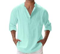 Playera Manga Larga con Botones para Hombres Lino Estampadas Largas Rayas Merino Rejilla Deportivos Leopardo Hermanos T Cazadora Entrenamiento Despedidas Imperio Carne Chino Oso Oxford Sueltos