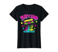 Playera para Amantes de la música con Cinta de Casete Retro Play It Loud Camiseta gráfica económica, Mujer, Negro, XL