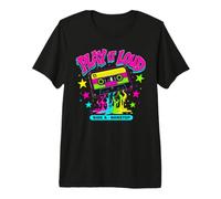 Playera para Amantes de la música con Cinta de Casete Retro Play It Loud Camiseta Premium