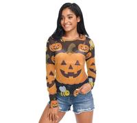 playera transparente para mujer, abejorros amarillos, Halloween, calabaza, monstruos, abejas, Halloween, malla, cuello O, transparente, talla S, Abejorros amarillos Halloween calabaza monstruos abejas