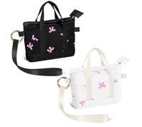 Playexen 2pcs Mini Monedero Mujer de Lona Borsa Monedero Pequeño con Cremallera para Mujeres Adolescentes y Niñas para Lápiz Labial Monedas Tarjeta de Crédito Llaves 12,2 x 3,8 x 8,5 cm(Negro&Blanco)