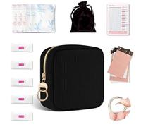 Playexen Kit de primera menstruación para niñas, bolsa de almacenamiento de servilletas sanitarias de pana, bolsa de almohadilla menstrual, soporte de tampón para bolso, regalos para el primer período