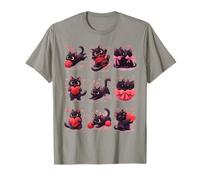 Playful Black Cats with Hearts and Yarn Camiseta