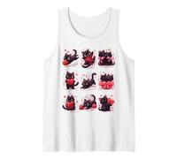 Playful Black Cats with Hearts and Yarn Camiseta sin Mangas
