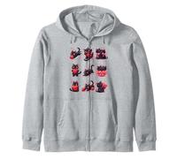 Playful Black Cats with Hearts and Yarn Sudadera con Capucha