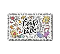 Playful Cook - Alfombrillas de secado de platos para encimera de cocina, alfombra de goma absorbente de recetas fantásticas, almohadilla de secado de piel sintética de temporada para barra de café, 12