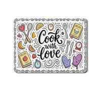 Playful Cook - Tapete de secado de platos para encimera de cocina, tapete de goma absorbente de recetas fantásticas, almohadilla de secado de piel sintética de temporada para cafetería, 18 x 24