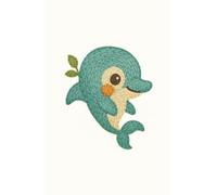 Playful Dolphin: Daily planner featuring a cheerful embroidered dolphin, perfect for joyful planning with ocean vibes.