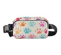 Playful Paws - Riñonera impermeable para mujer, bonita riñonera para hombres, crema de patas juguetonas, 8 x 5.3 x 2.3 pulgadas, divertida y linda crema, 8 x 5.3 x 2.3 pulgadas, divertida y linda